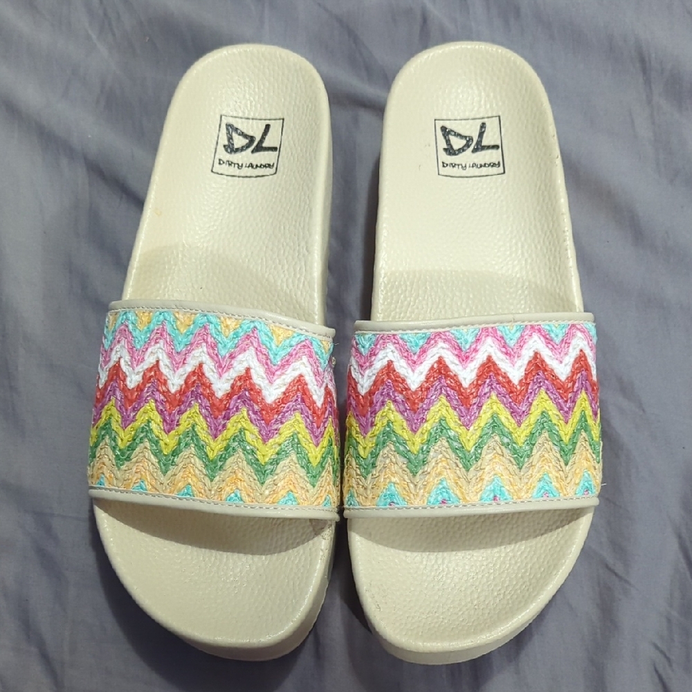 Colorful Zigzag Slide Sandals